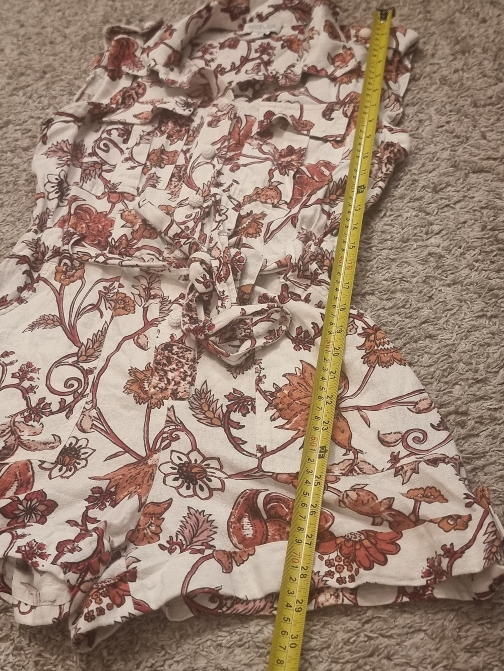 Rachel Zoe Cream Romper with Rust Floral Print - Picture 12 of 16